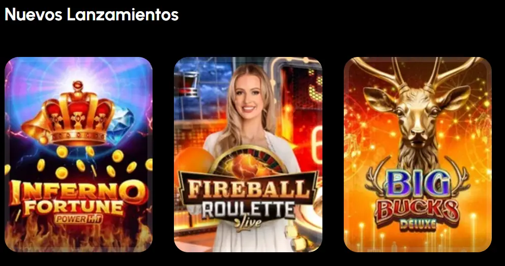 Nuevos lanzamientos en SpinGrande: Inferno Fortune PowerHit, Fireball Roulette Live y Big Bucks Deluxe